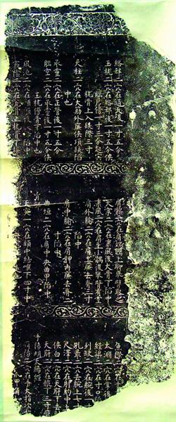 宋天圣《新铸铜人腧穴针灸图经》石刻残碑