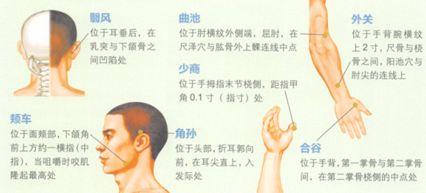 流行性腮腺炎艾灸哪个部位图解