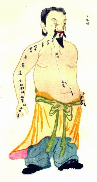 《经络图说》彩绘十四经穴图