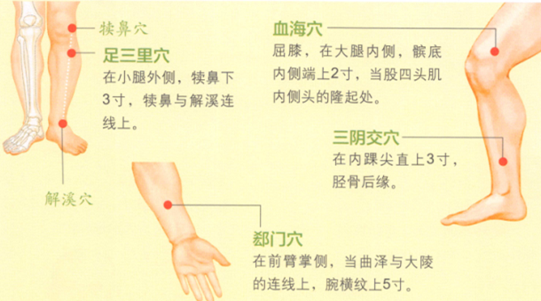 湿疹艾灸哪个部位图解