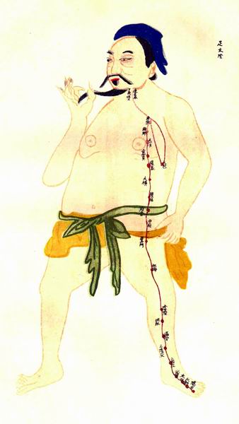 《经络图说》彩绘十四经穴图