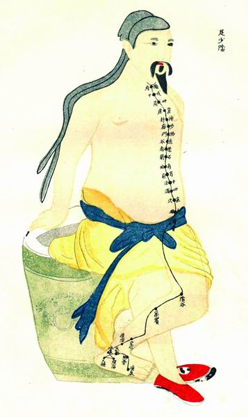 《经络图说》彩绘十四经穴图