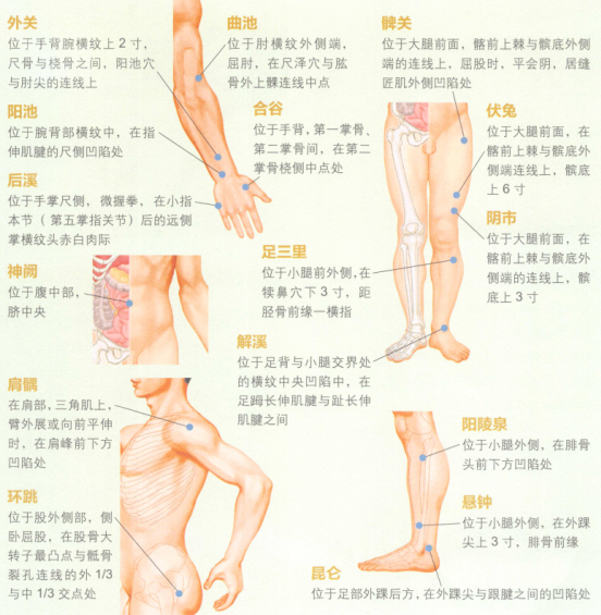 中风后遗症艾灸哪个部位图解