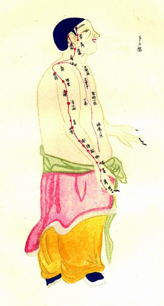 《经络图说》彩绘十四经穴图