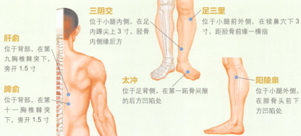 慢性肝炎艾灸哪个部位图解